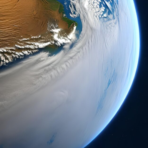 Photo une vue de la terre depuis l'espace montrant une tempête sur la terre.