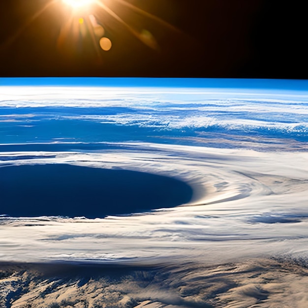 Photo une vue de la terre depuis l'espace montrant une tempête sur la terre.