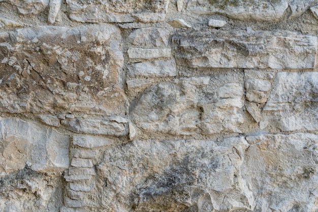 Vue sur la texture du mur de pierre