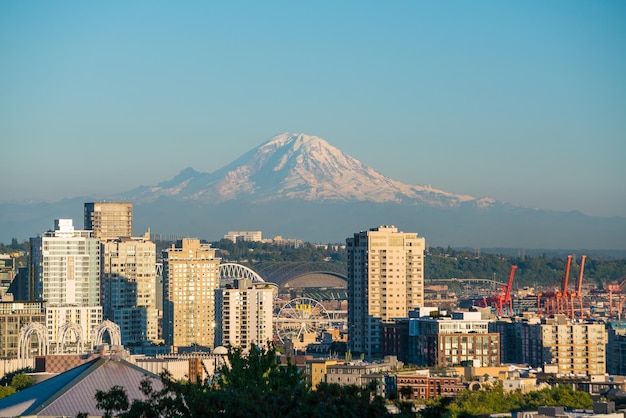 Vue sur les toits du centre-ville de Seattle