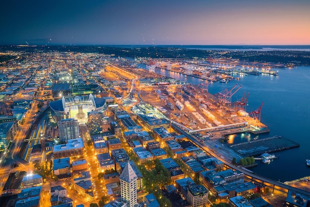 Vue sur les toits du centre-ville de Seattle