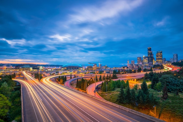 Vue sur les toits du centre-ville de Seattle