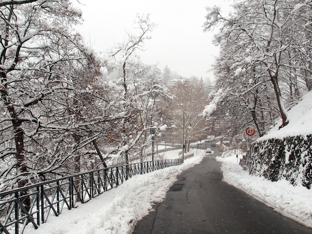 Vue de Turin sous la neige