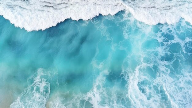 Vue sur les vagues bleues sur la plage