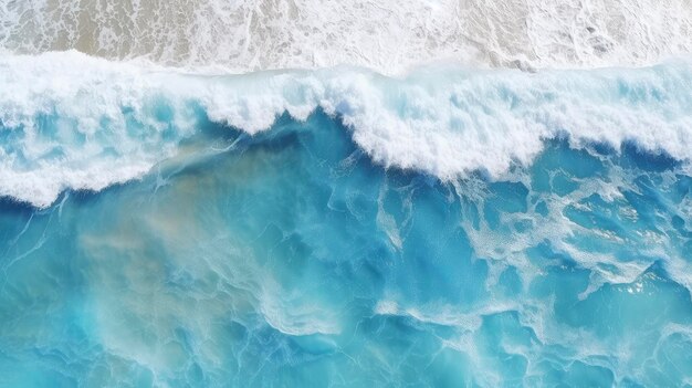 Vue sur les vagues bleues sur la plage