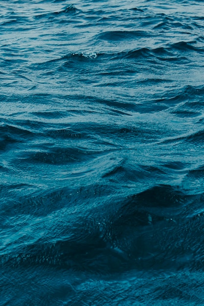 Vue sur les vagues de la mer turquoise sur la côte