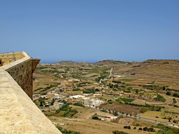 La vue sur la vallée de l'île de Gozo Malte