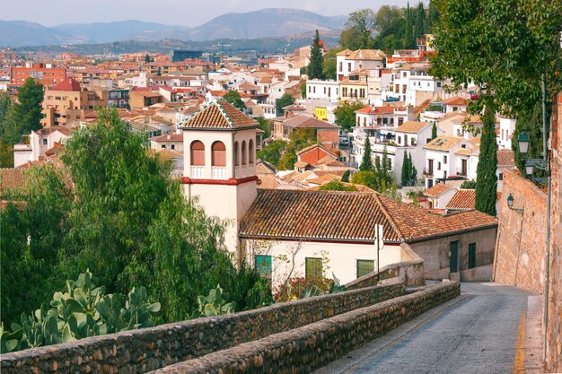 Vue de la vieille ville Grenade Andalousie Espagne