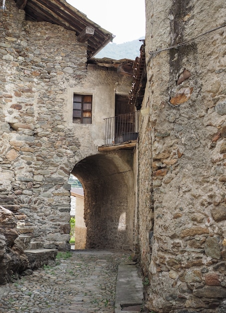 Vue sur le vieux centre-ville de Settimo Vittone