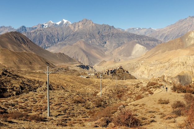 Vue sur le village de Jharkot Mustang District Népal