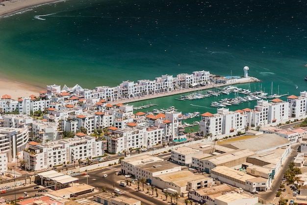 Vue sur la ville d'Agadir au Maroc d'été