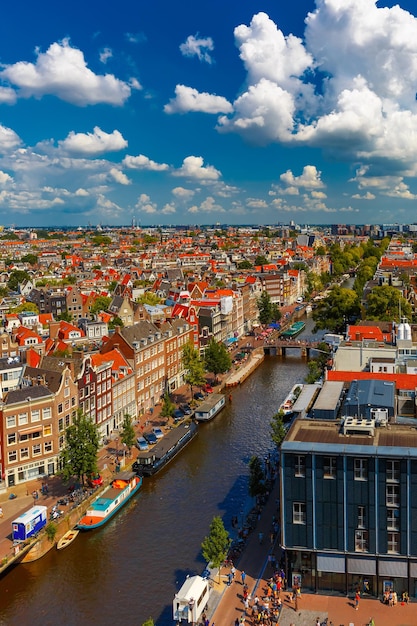 Vue sur la ville d'Amsterdam depuis Westerkerk Holland Pays-Bas