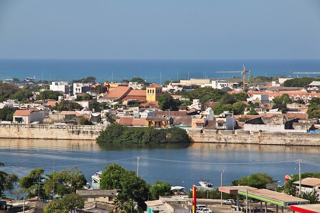 La vue de la ville de Carthagène en Colombie