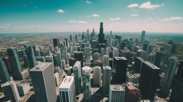 Vue d'une ville depuis une fenêtre