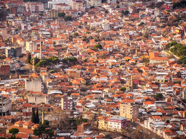 vue de la ville depuis la montagne