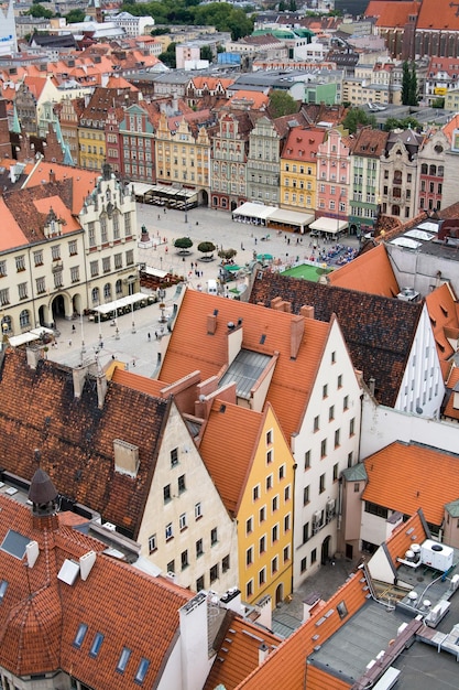 Vue de la ville d'une hauteur Gdansk Pologne Europe