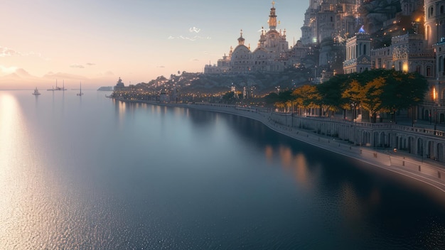 Une vue de la ville de madrid depuis le fleuve