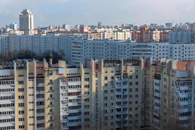 Vue de la ville de Minsk d'en haut