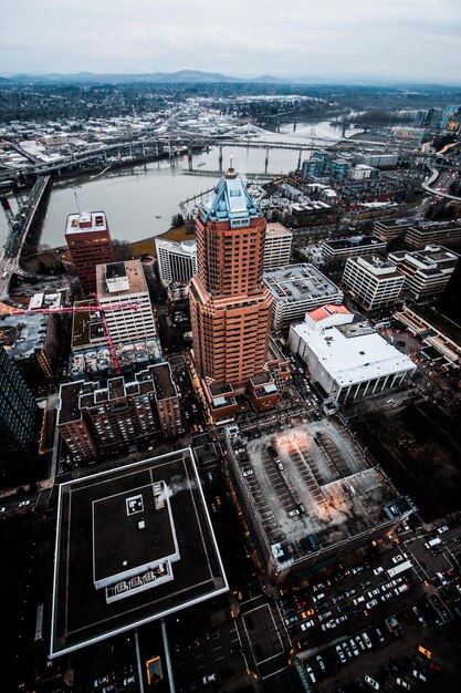 Photo vue de la ville sous un angle élevé