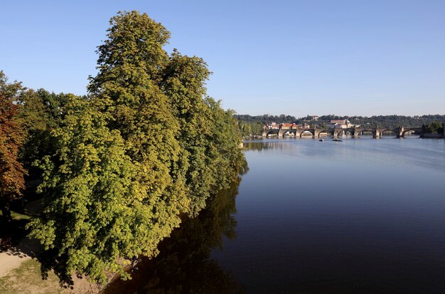 Photo vue de la vltava à prague