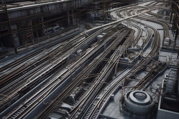 Une vue des voies depuis le haut de la gare.