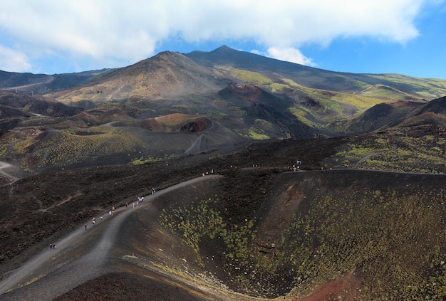 Vue sur le volcan Etna Sicile Italie