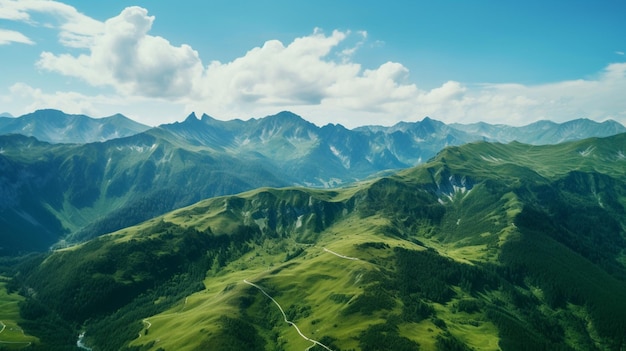 Vues aériennes de paysages de montagne