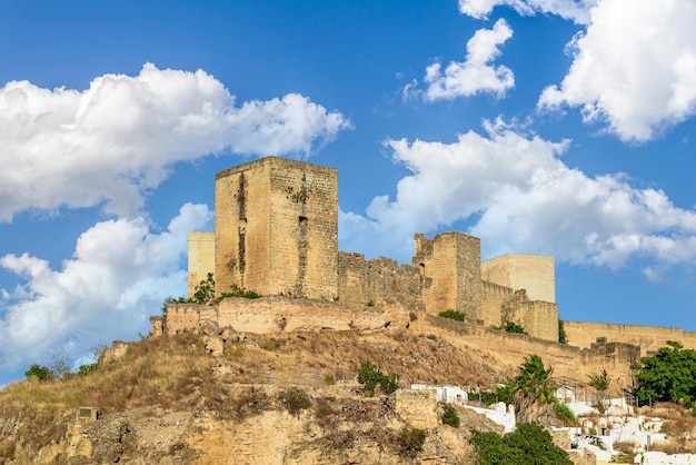 Vues depuis le Parque de la Retama du château d'Alcalá de Guadaira à Séville, dans le ciel bleu.