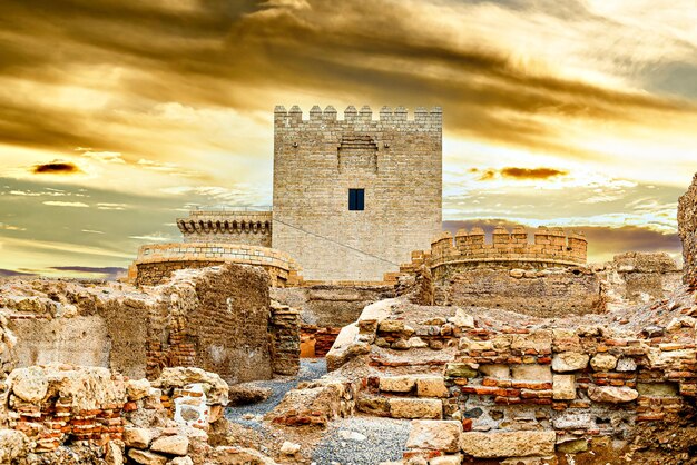 Photo vues du magnifique complexe monumental de la alcazaba à almeria, en espagne