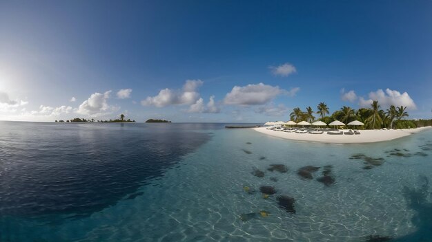 Des vues incroyables sur l'océan bleu des Maldives