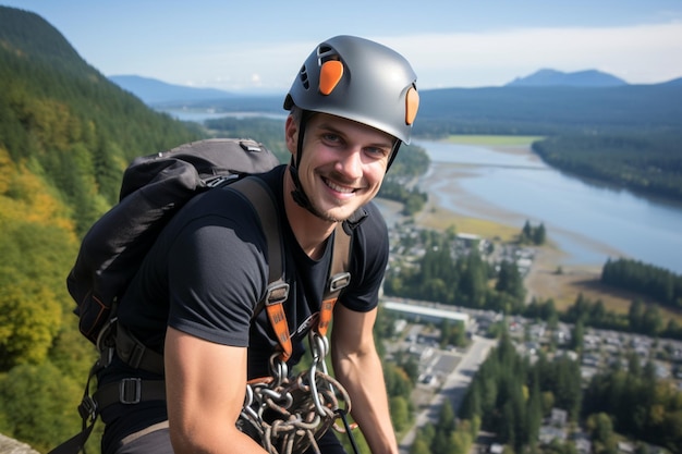 Des vues verticales sur de nouveaux sommets Photo d'escalade