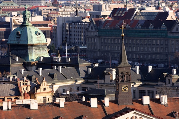 Vues de la vieille ville de Prague avec de beaux bâtiments anciens, République tchèque