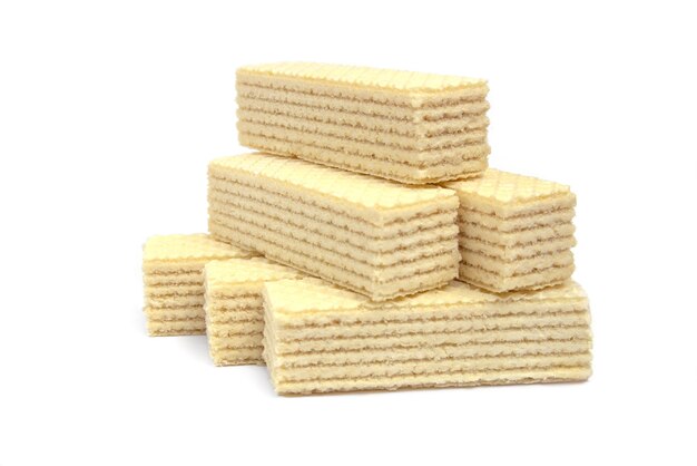 Wafers isolés sur fond blanc.