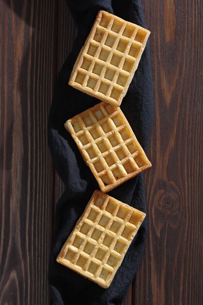 Waffles fraîchement cuites