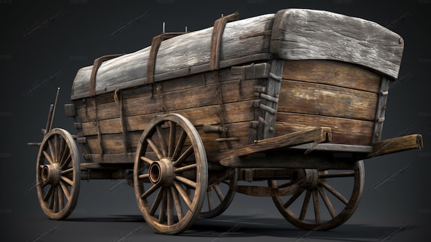 Un wagon en bois avec le mot western sur le devant.