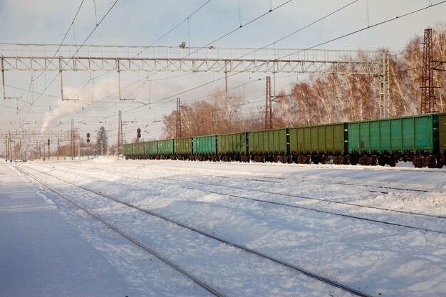 Wagons de fret à la gare