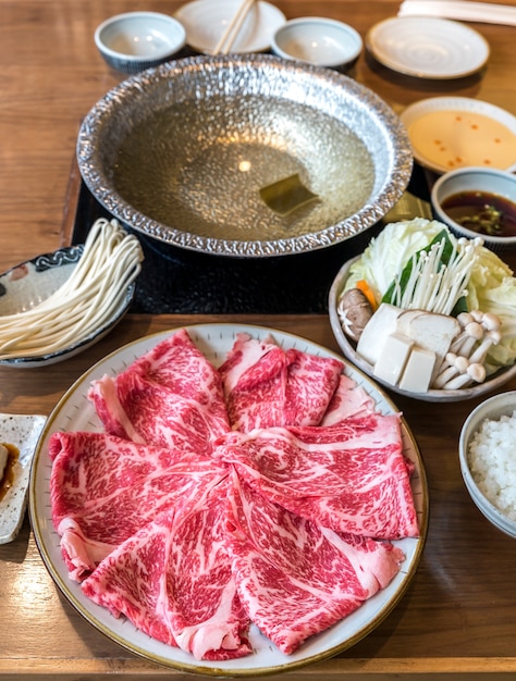 Wagyu boeuf Shabu ensemble à fondue