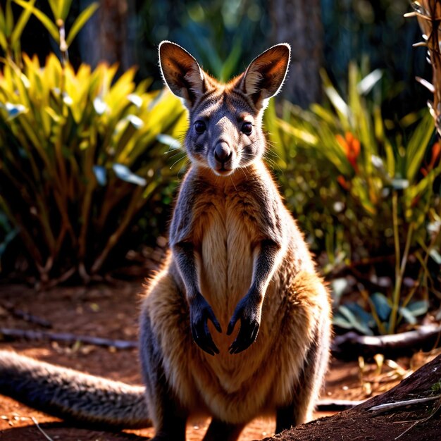 Photo le wallaby est un animal sauvage vivant dans la nature et faisant partie de l'écosystème.