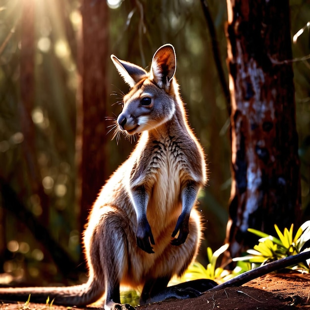 Photo le wallaby est un animal sauvage vivant dans la nature et faisant partie de l'écosystème.