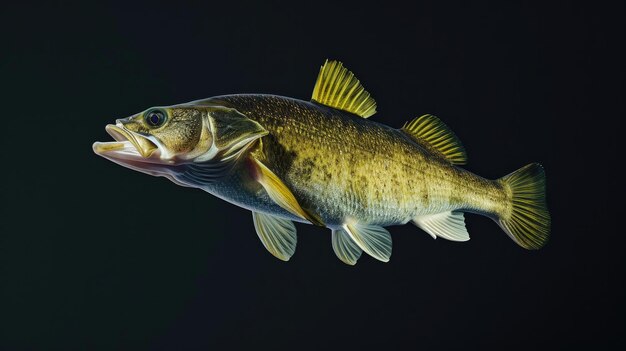 Photo walleye dans le fond noir solide