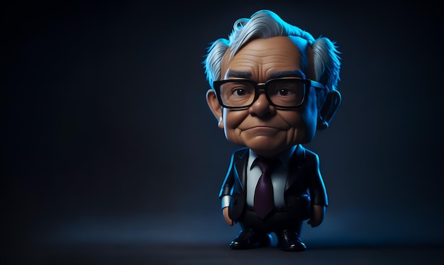 Photo warren buffett un portrait en 3d d'un investisseur avisé