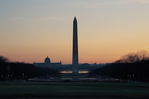 Washington Monument avec le lever du soleil Washington DC USA AI