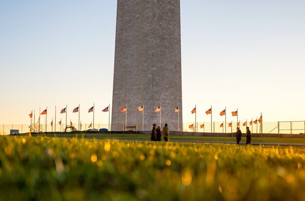 Washington Monument à Washington, DC au coucher du soleil