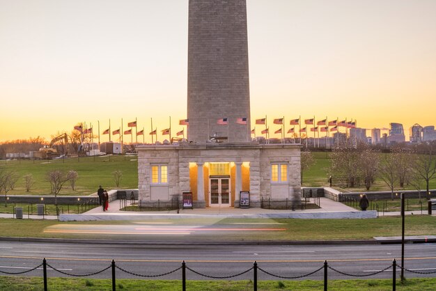 Washington Monument à Washington, DC au coucher du soleil