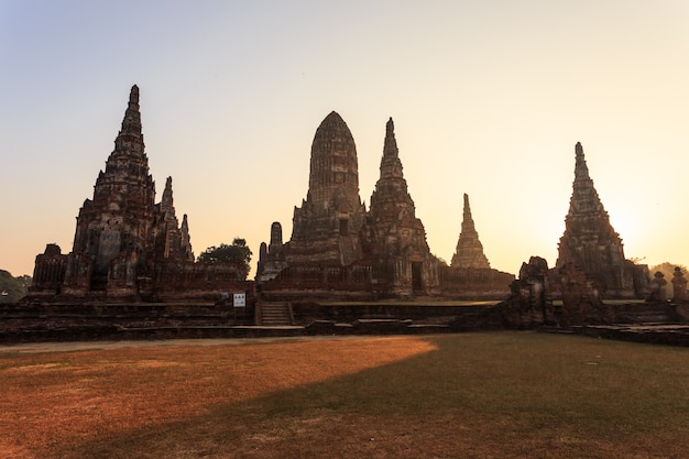 Wat chai wattanaram, temple du vieux temple dans le parc historique d&#39;Ayutthaya, Thaïlande