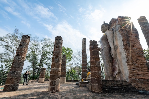 Wat Saphan Hin, province de Sukhothai, Thaïlande, site du patrimoine mondial situé à l'extérieur des murs de la vieille ville de Sukhothai