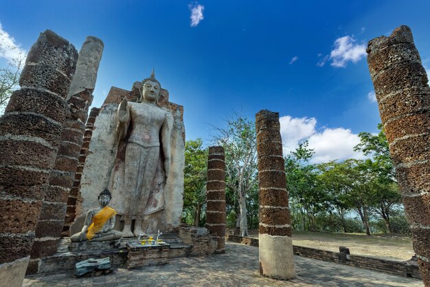 Wat Saphan Hin, province de Sukhothai, Thaïlande, site du patrimoine mondial situé à l'extérieur des murs de la vieille ville de Sukhothai