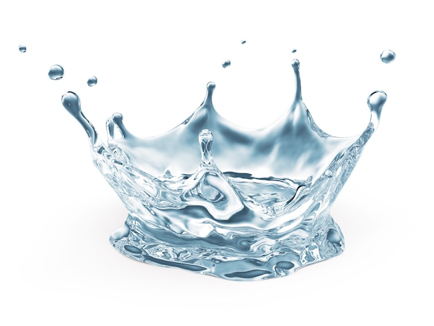 Water Crown Splash sur blanc