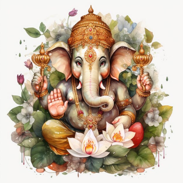 Waterco Joyeux Ganesh Chaturthi illustration générative Ai