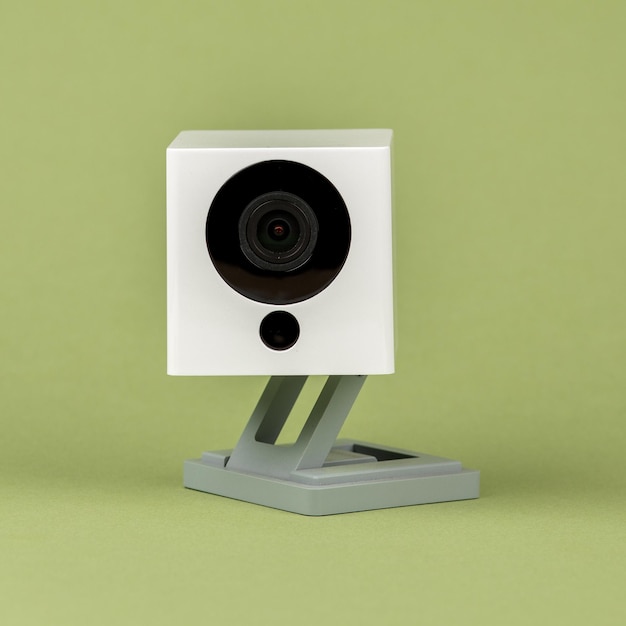 Webcam blanche sur fond vert objet concept de technologie Internet